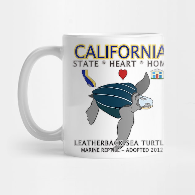 California - Leatherback Sea Turtle - State, Heart, Home by cfmacomber